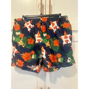 Houston Astros MLB Men’s swim short Hawaiian navy summer beach Large